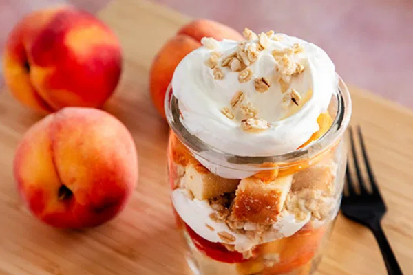 No Bake Peach Cobbler Trifle